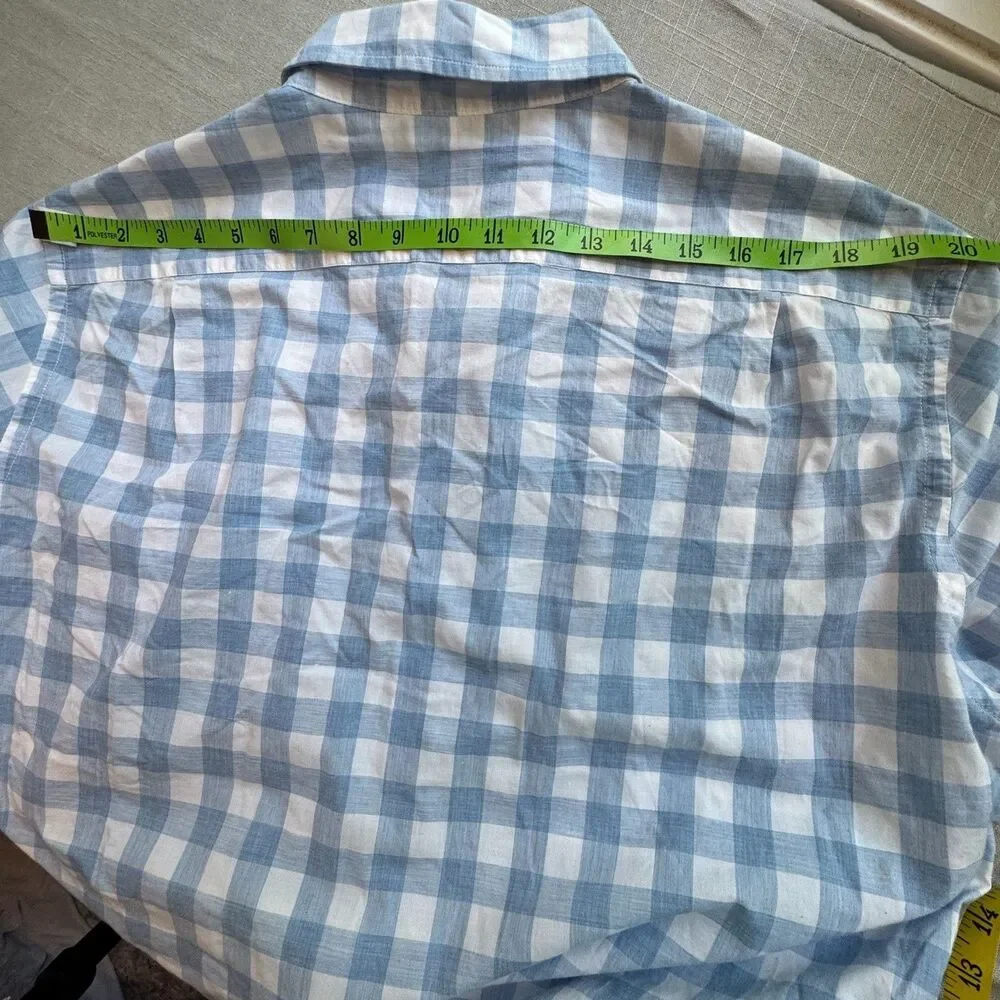 J Crew Shirt Men's XL Slim Fit Blue White Heathered Cotton Button Down